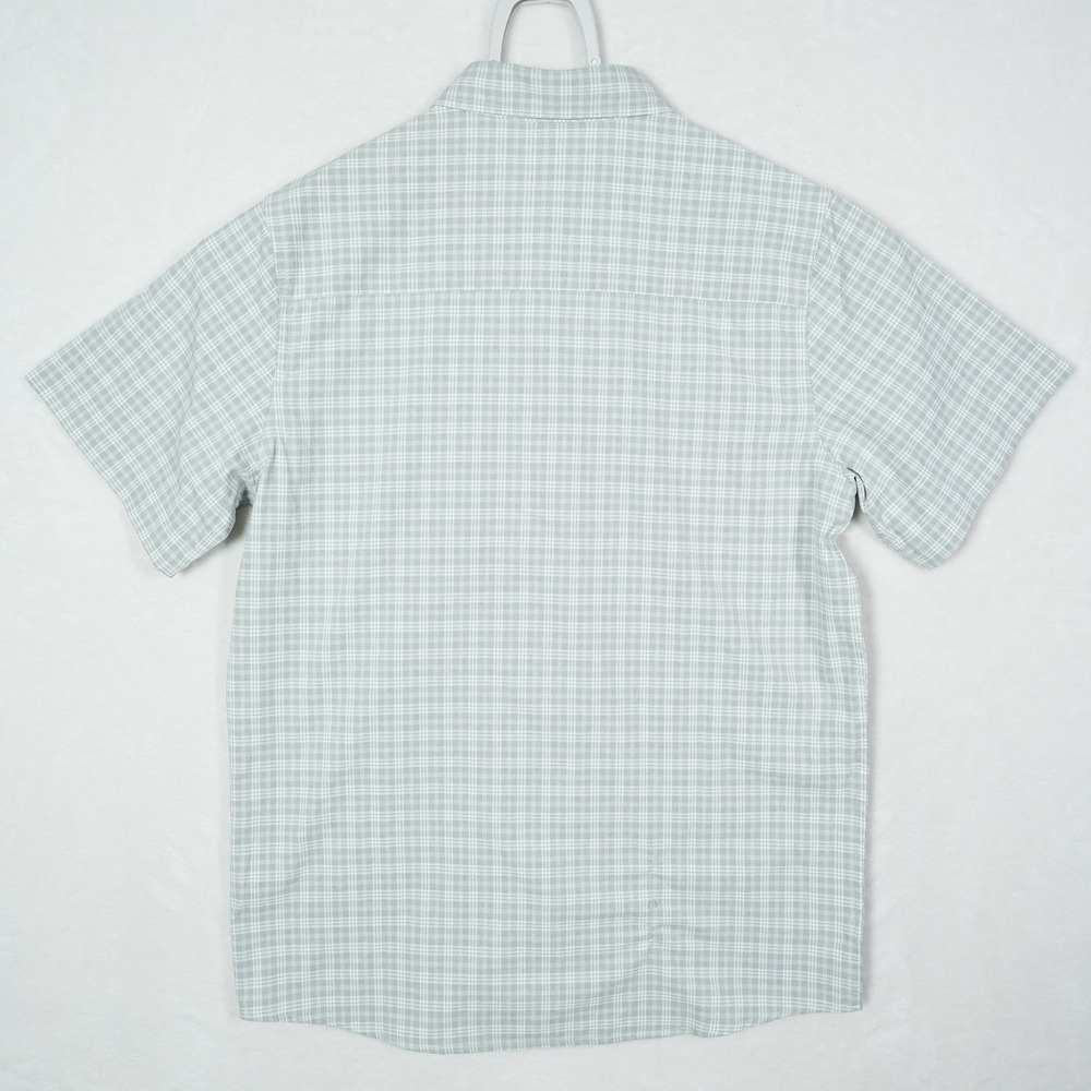 AFTCO Mens Short Sleeve Plaid Fishing Shirt Grey White Daiwa Logo Size S - Picture 4 of 7